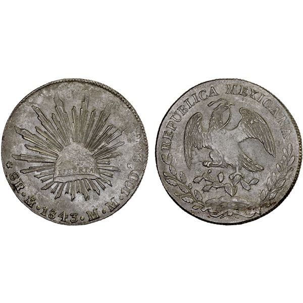 MEXICO: Republic, AR 8 reales, 1843-Mo, AU
