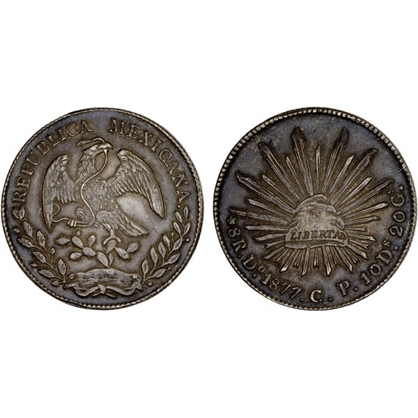 MEXICO: Republic, AR 8 reales (27.28g), 1877-Do, VF-XF