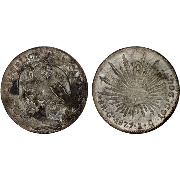 MEXICO: Republic, AR 8 reales (27.02g), 1877-Ga, AU