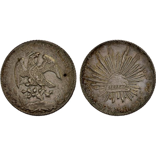MEXICO: Republic, AR 8 reales (27.02g), 1877-Mo, XF