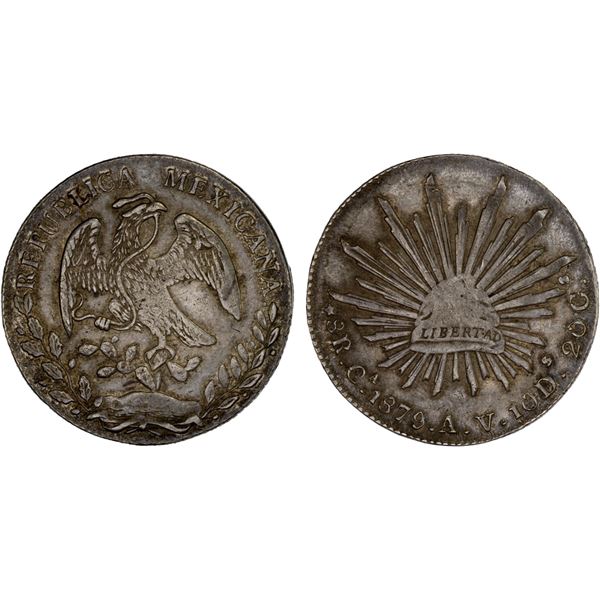 MEXICO: Republic, AR 8 reales (27.49g), 1879-Ca, VF-XF