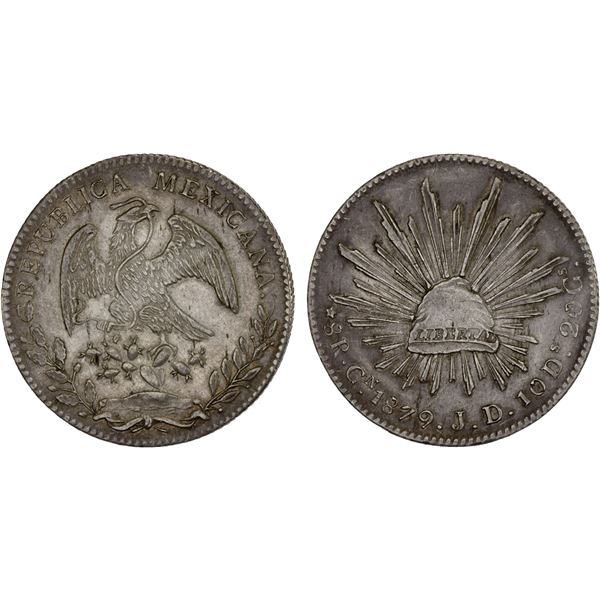 MEXICO: Republic, AR 8 reales (27.15g), 1879-Cn, XF