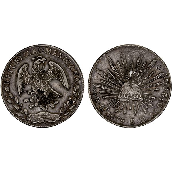 MEXICO: Republic, AR 8 reales (26.86g), 1879/8-Go, Choice VF