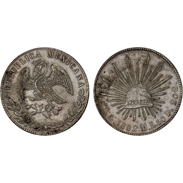 MEXICO: Republic, AR 8 reales (27.21g), 1882-As, VF-XF