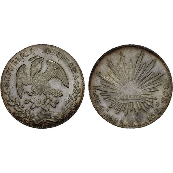 MEXICO: Republic, AR 8 reales (27.2g), 1882-Ca, AU