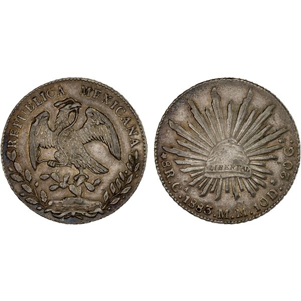 MEXICO: Republic, AR 8 reales (26.94g), 1883-Ca, VF-XF