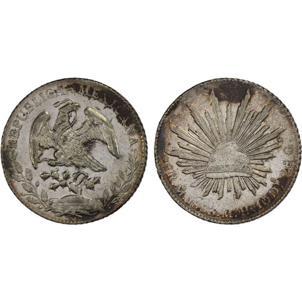 MEXICO: Republic, AR 8 reales (26.92g), 1883-Mo, XF