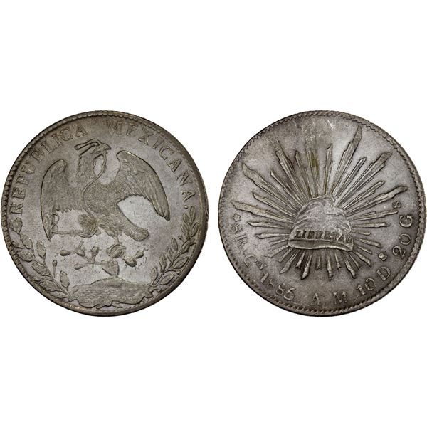 MEXICO: Republic, AR 8 reales (27.11g), 1885-Cn, XF