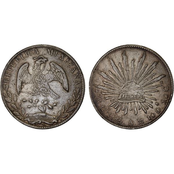 MEXICO: Republic, AR 8 reales (26.80g), 1885-Cn, VF