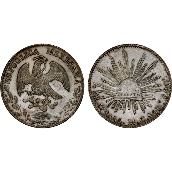 MEXICO: Republic, AR 8 reales (27.04g), 1885-Do, AU