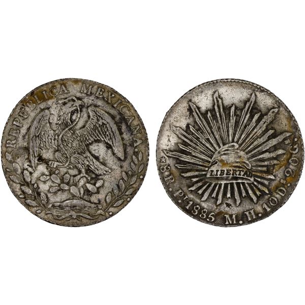 MEXICO: Republic, AR 8 reales (27.03g), 1885/8-Pi, VF