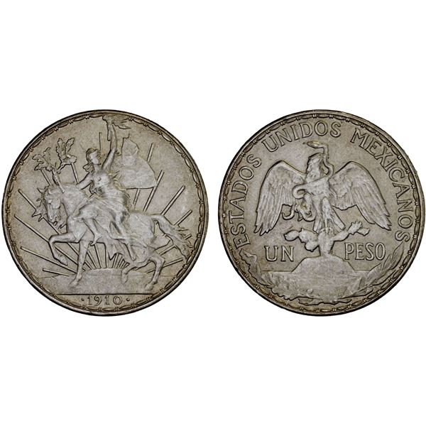 MEXICO: Estados Unidos, AR peso, 1910, XF