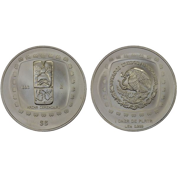 MEXICO: Estados Unidos, AR 5 pesos, 1994, Brilliant UNC