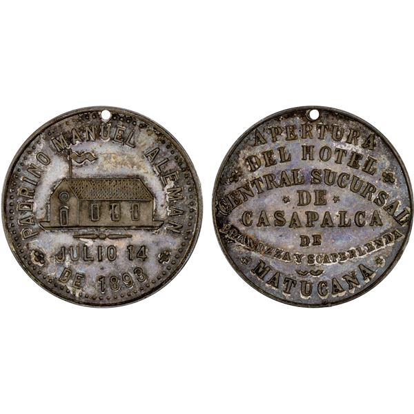 PERU: AR medal (4.92g), 1893, Unc