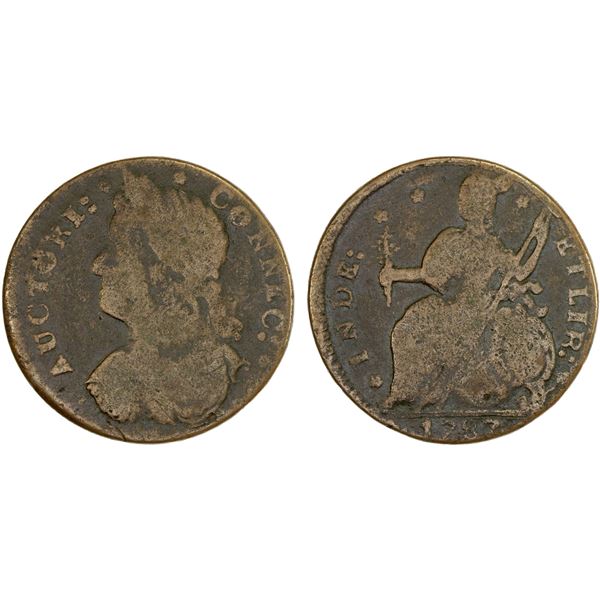 UNITED STATES: Connecticut, AE "copper" (9.03g), 1787, Good to VG