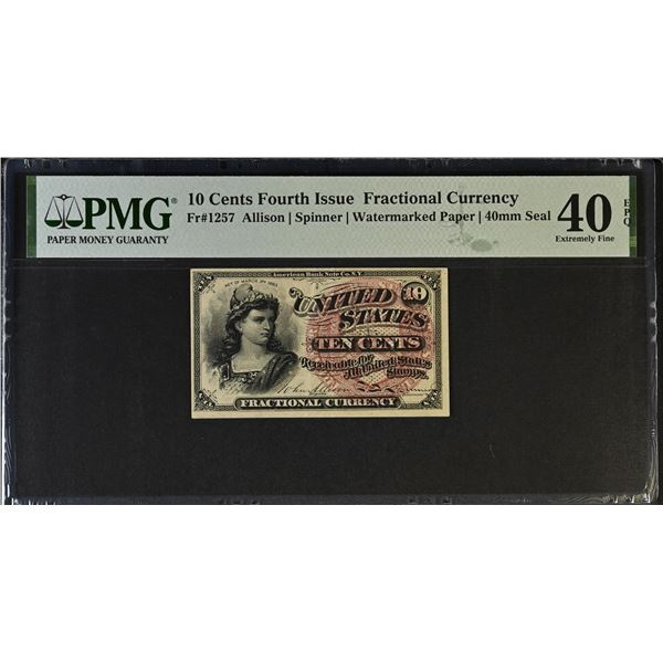 UNITED STATES: 10 cents, 3.3.1863, PMG graded EF40 EPQ