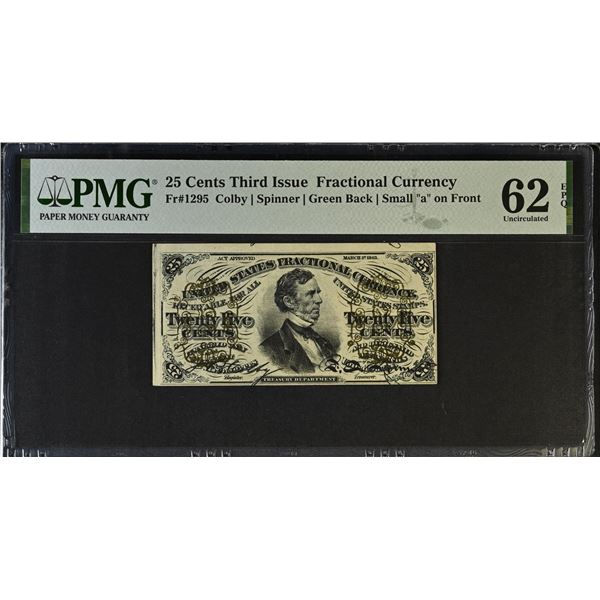 UNITED STATES: 25 cents, 3.3.1863, PMG graded MS62 EPQ