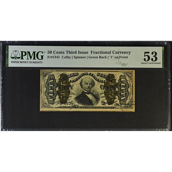 UNITED STATES: 50 cents, 3.3.1863, PMG graded AU53