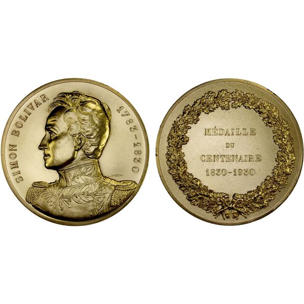 VENEZUELA: Republic, AR medal (169.68g), 1966, Choice Unc