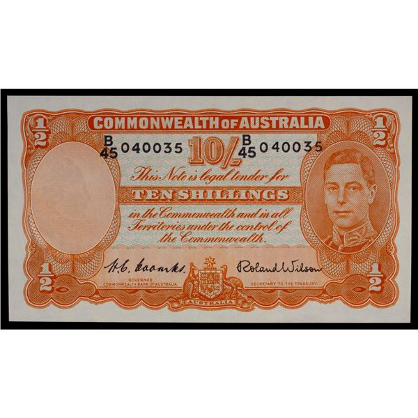 AUSTRALIA: George VI, 1936-1952, 10 shillings, ND (1952), AU