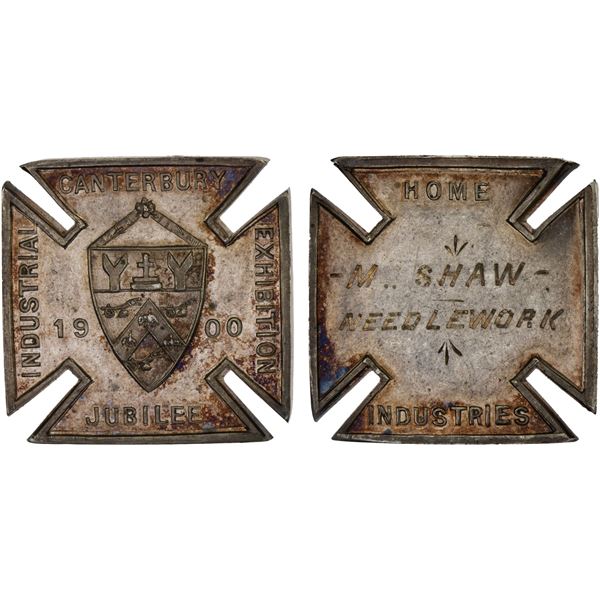 NEW ZEALAND: AR medal (17.21g), 1900, Choice XF