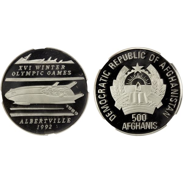 AFGHANISTAN: Democratic Republic, AR 500 afghanis, 1989, NGC PF69 Ultra Cameo