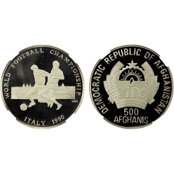 AFGHANISTAN: Democratic Republic, AR 500 afghanis, 1989, NGC PF69 Ultra Cameo