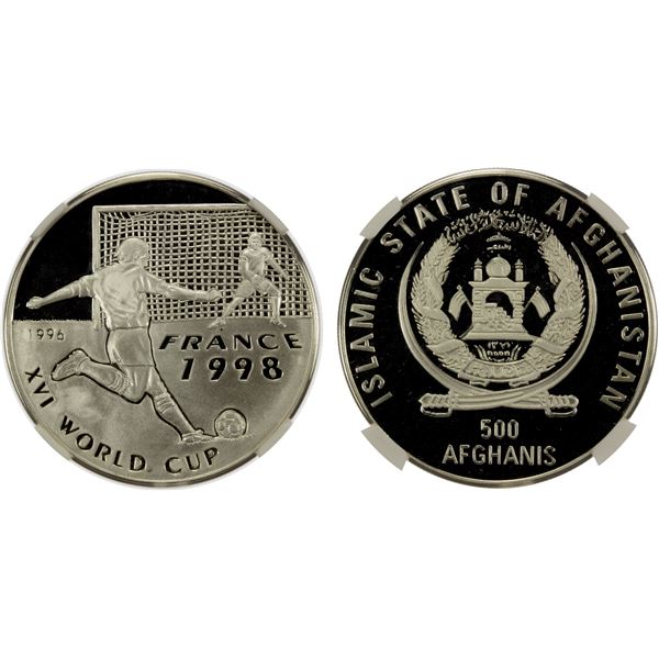 AFGHANISTAN: Islamic State, AR 500 afghanis, 1995, NGC PF68 Ultra Cameo