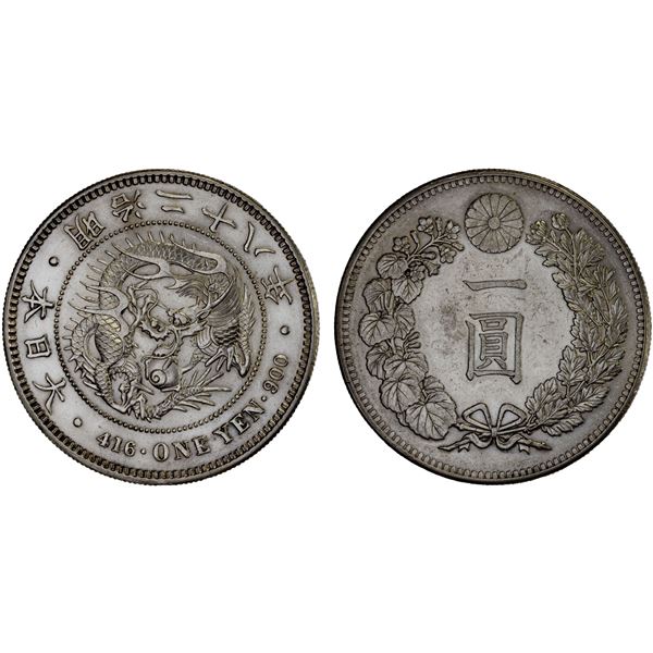 JAPAN: Meiji, 1868-1912, AR yen, year 28 (1895), Choice AU