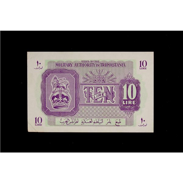 LIBYA: British Administration, 10 lire, ND (1943), XF