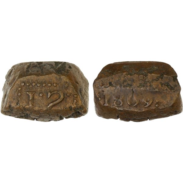 NETHERLANDS EAST INDIES: Louis Bonaparte, 1806-1810, AE stuiver (11.52g), 1809, XF