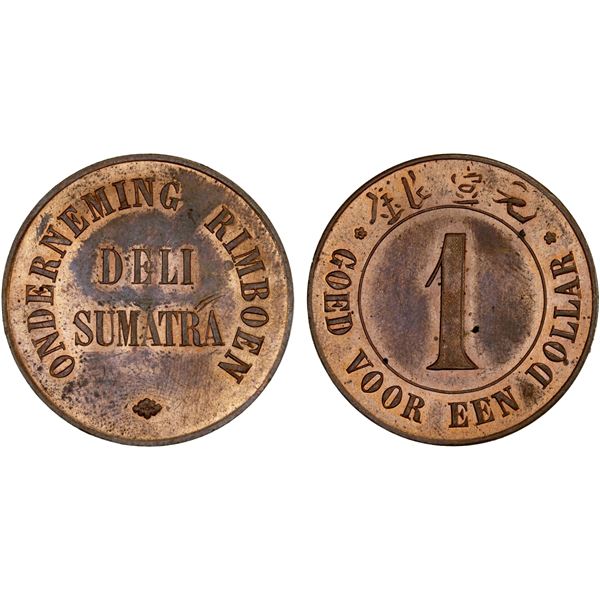 NETHERLANDS EAST INDIES: Plantation Tokens, AE dollar, ND (ca. 1889-1904), Unc