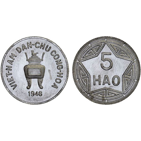 VIETNAM / VIET NAM (NORTH): 5 hao, 1946, Brilliant UNC