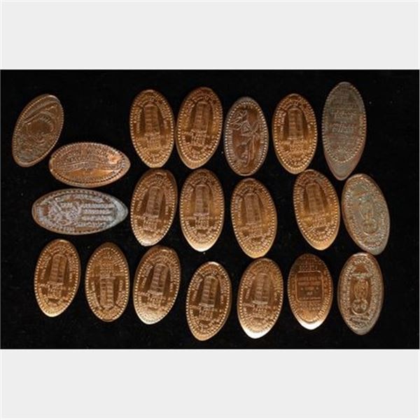 20 ASSORTED ELONGATED LINCOLN CENTS: RACINE