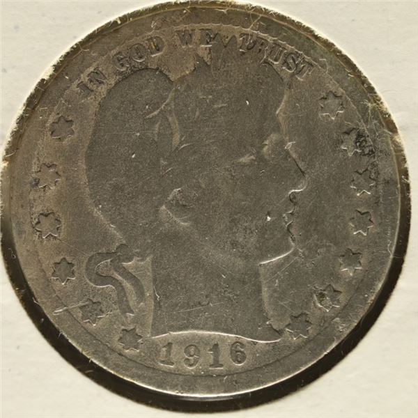 1916-D SILVER BARBER QUARTER