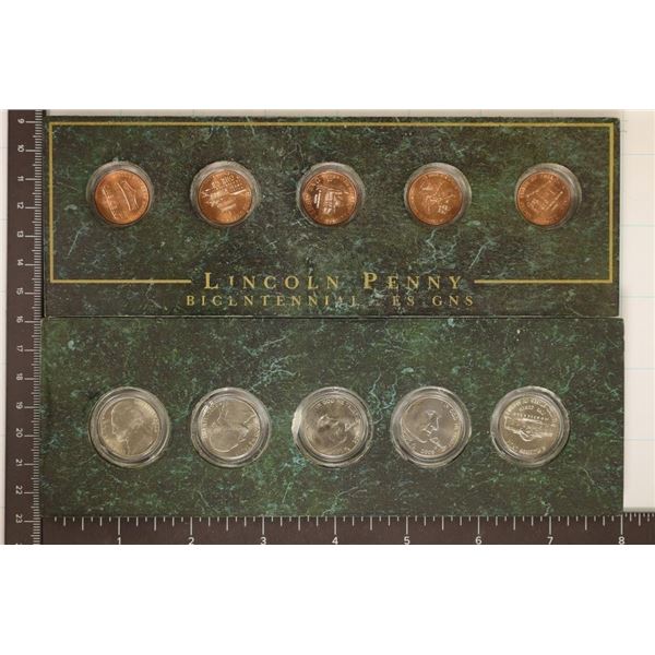 LINCOLN  BICENTENNIAL 6 COIN BU & JEFFERSON