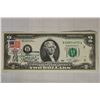 CRISP UNC 1976 US $2 GREEN SEAL BILL WITH POSTALLY