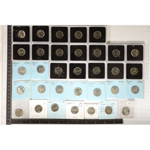 33-PROOF OR UNC JEFFERSON NICKELS: 1959-P UNC FULL