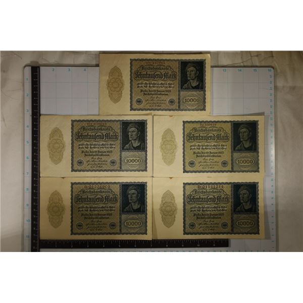 5-1922 GERMAN 10000 MARK BILLS