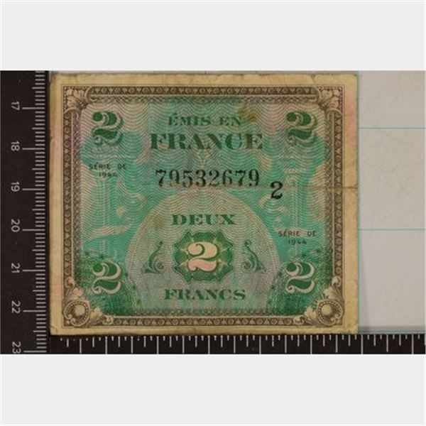 1944 FRANCE 2 FRANC MILITARY PAYMENT CERTIFICATE
