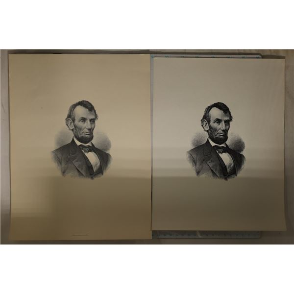 2 ABRAHAM LINCOLN PRINTS: 8 1/2" X 11" & 9" X 12"