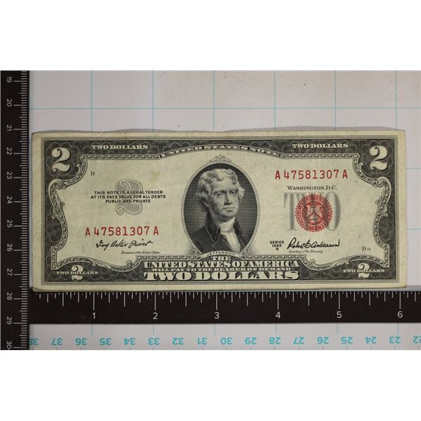 1953-A US $2 RED SEAL NOTE
