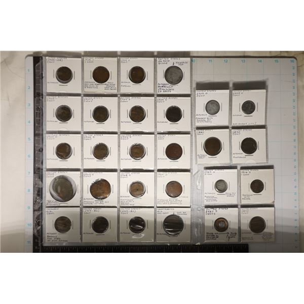 28 US COINS: 26 CENTS (INDIAN HEAD CENTS-MEMORIAL)