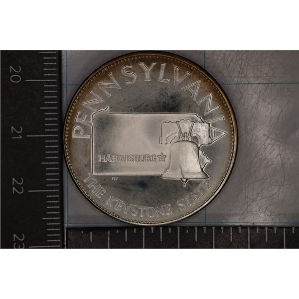 .51 OZ. PF STERLING SILVER PENNSYLVANIA ROUND