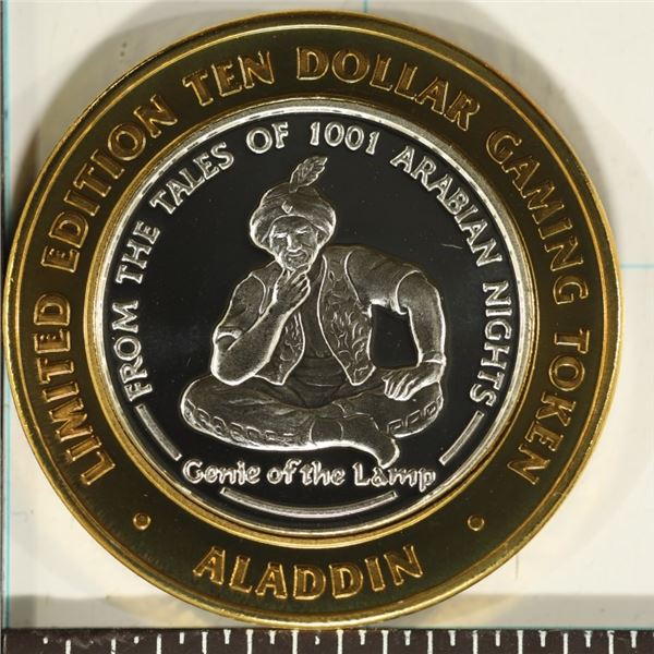 CASINO $10 SILVER TOKEN (UNC) ALADDIN RESORT