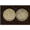 1910 & 1912 FRANCE SILVER 1 FRAN COINS .2684