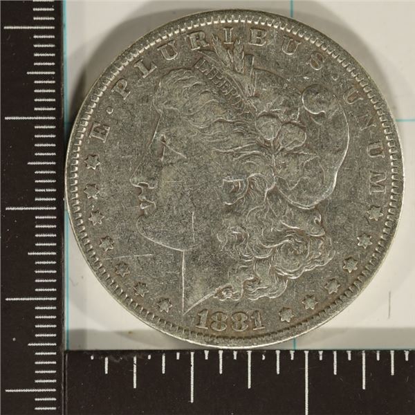1881-P WHIZZED MORGAN SILVER DOLLAR