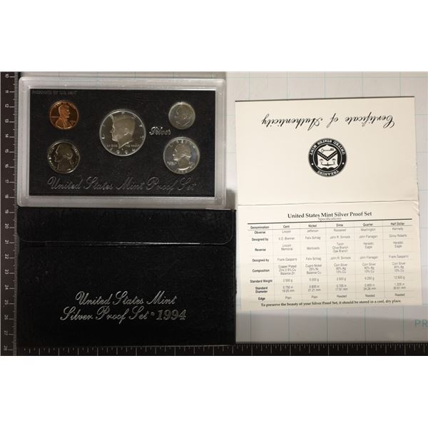 1994 US SILVER PROOF SET (WITH BOX) AND