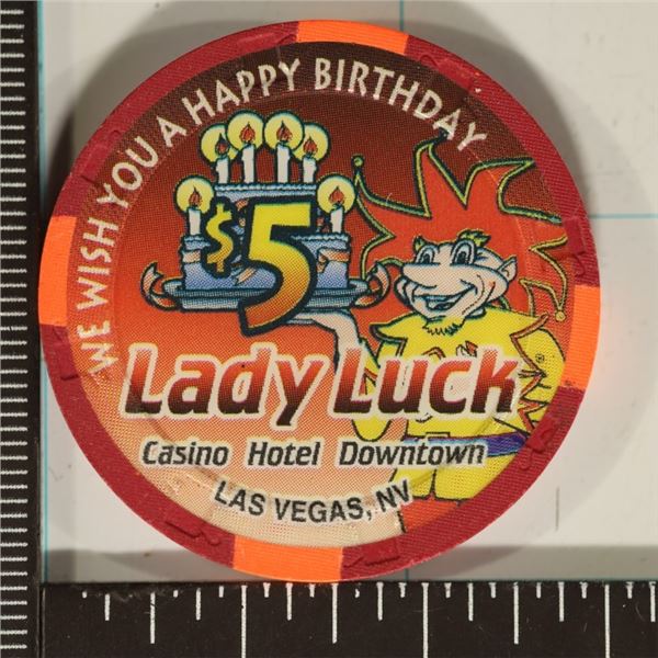 1996 LADY LUCK CASINO HOTEL DOWNTOWN $5