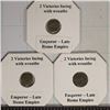 3 EMPEROR LATE ROMAN EMPIRE ANCIENT COINS: